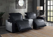 Misezon - Power Motion Recliner - Black Top Grain Leather & Aluminum - R&R Furniture Gallery (Fountain Valley, CA)