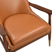 Mid - Century Accent Chair With Cushioned Seat, Brass Tipped Legs - R&R Furniture Gallery (Fountain Valley, CA)