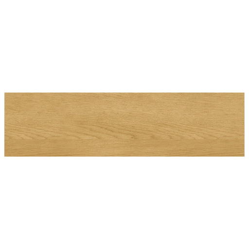 Simpli-Home Lowry oak console sofa table with sleek rectangular design and smooth finish, ideal for entryways or living room decor.