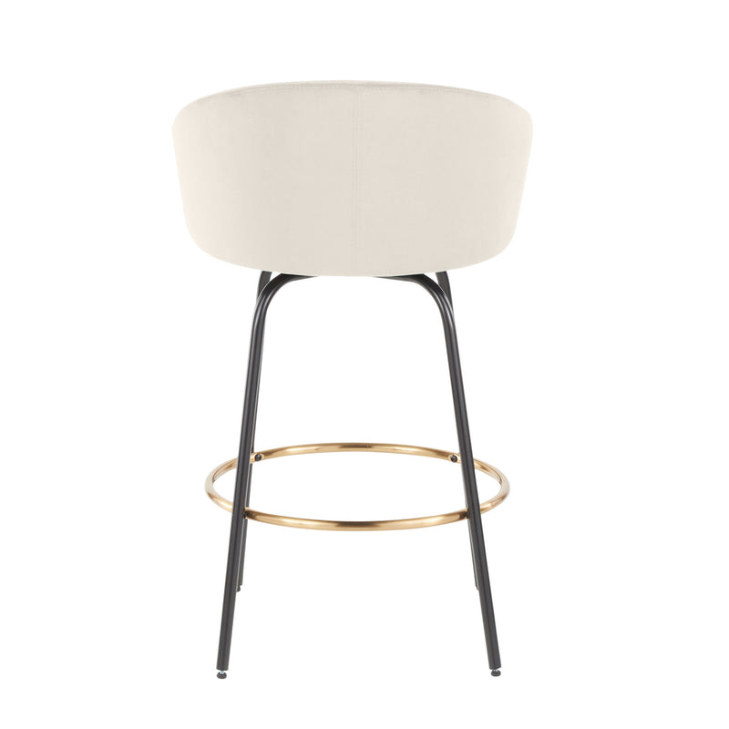 Set of two Lumi Source Claire contemporary glam counter stools with sleek design and plush upholstery.
