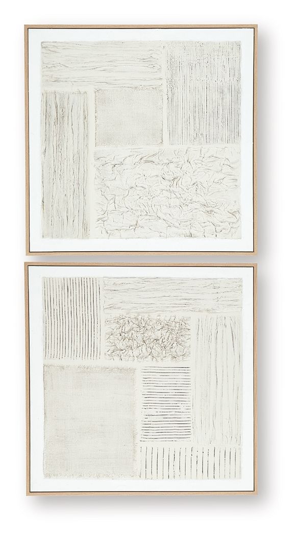 Andorfield - Wall Art Set (Set of 2) - Beige / Black / White - R&R Furniture Gallery (Fountain Valley, CA)