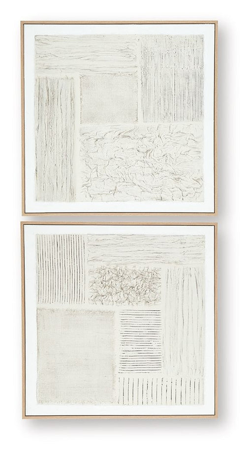 Andorfield - Wall Art Set (Set of 2) - Beige / Black / White - R&R Furniture Gallery (Fountain Valley, CA)