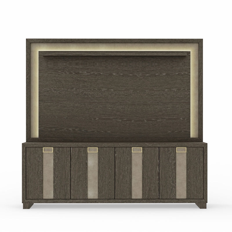 Ascent - 90" TV Console With Hutch And Back Panel - Dark Chocolate - R&R Furniture Gallery (Fountain Valley, CA)