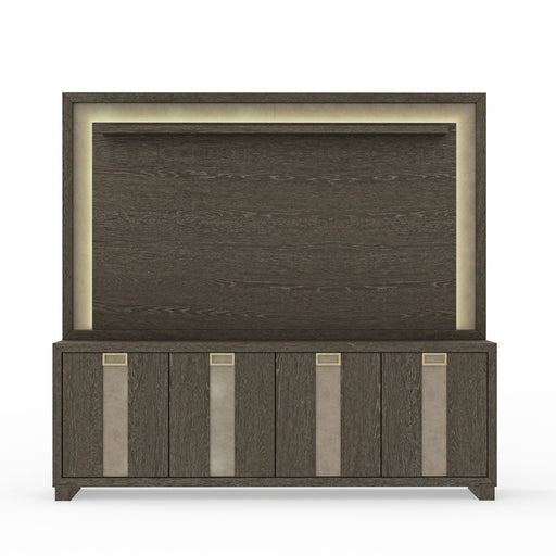 Ascent - 90" TV Console With Hutch And Back Panel - Dark Chocolate - R&R Furniture Gallery (Fountain Valley, CA)