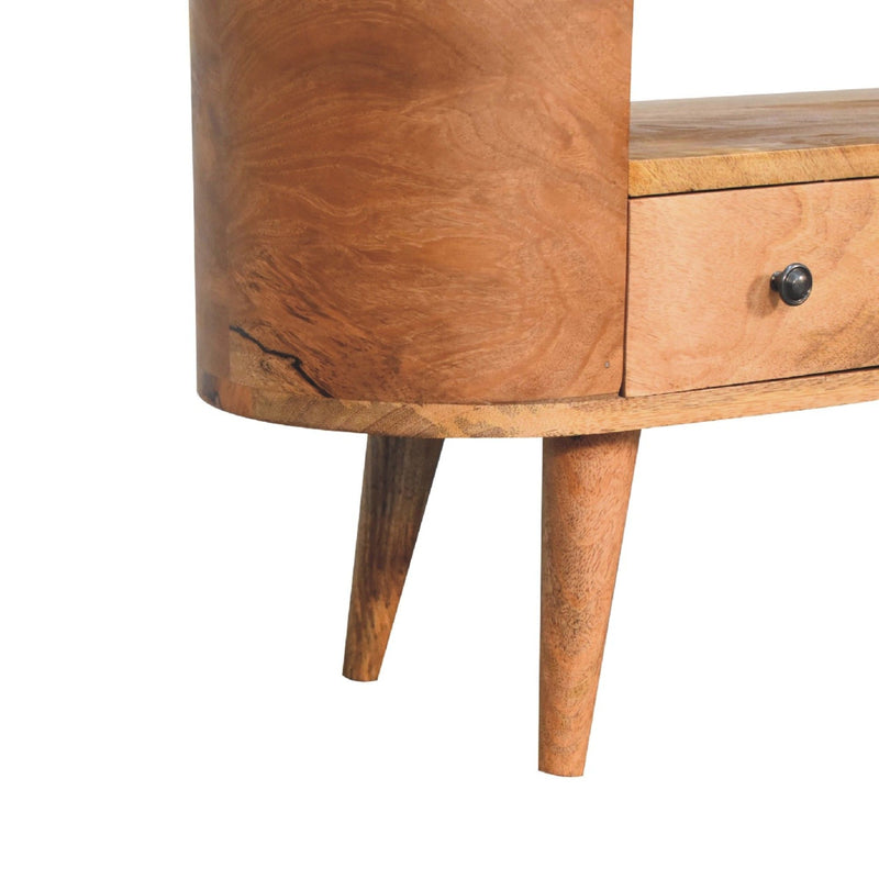 Modern Mini Rounded Entertainment Unit - Oak - R&R Furniture Gallery (Fountain Valley, CA)