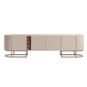 Lisbon - Media Cabinet - Silky Cream / Bronze - R&R Furniture Gallery (Fountain Valley, CA)