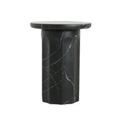 Outdoor Lightweight Concrete BMarble Effect Side Table, Living Room End Table - Black / Marble - R&R Furniture Gallery (Fountain Valley, CA)