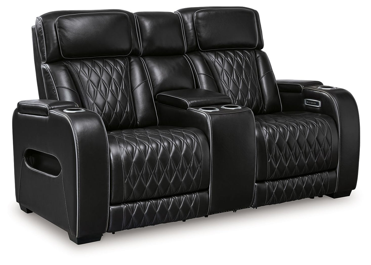 Boyington - Power Reclining Loveseat With Console/Adj Hdrst - R&R Furniture Gallery (Fountain Valley, CA)