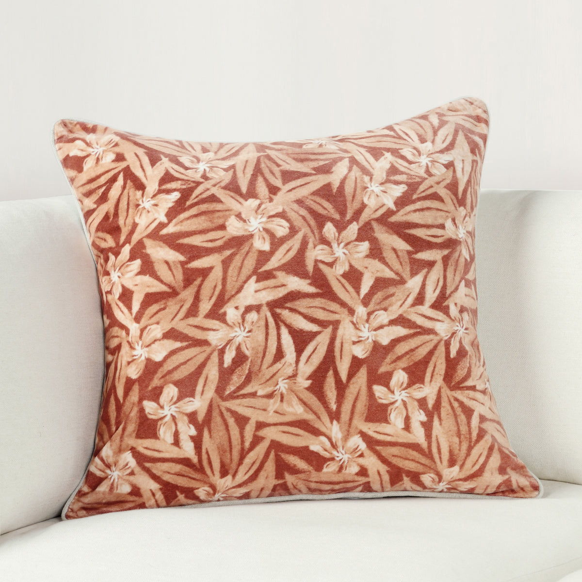 Villa Lamia accent pillow, 22 x 22 inches, featuring a textured decorative design in warm neutral tones