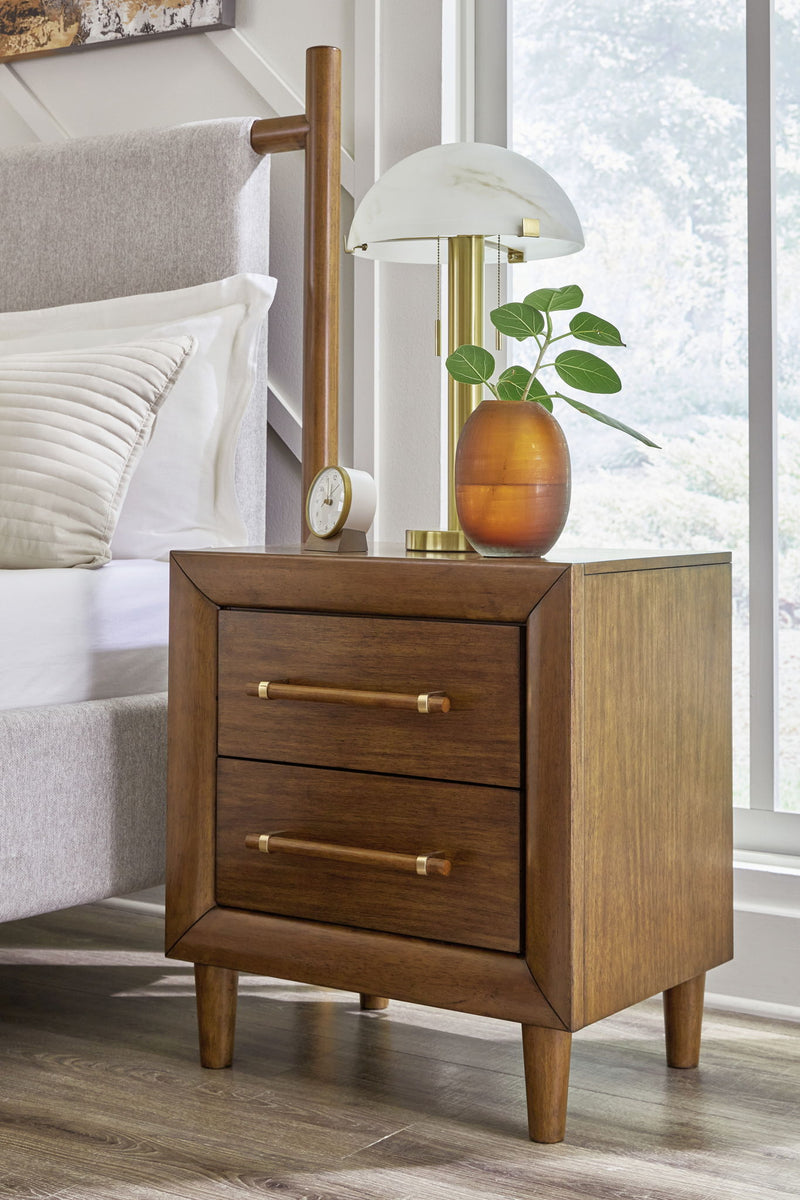 Lyncott - Two Drawer Night Stand - Brown - R&R Furniture Gallery (Fountain Valley, CA)