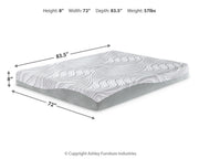 Sierra Sleep® Ashley Essentials Firm Memory Foam Mattress with a white quilted cover and plush surface for comfortable sleep.