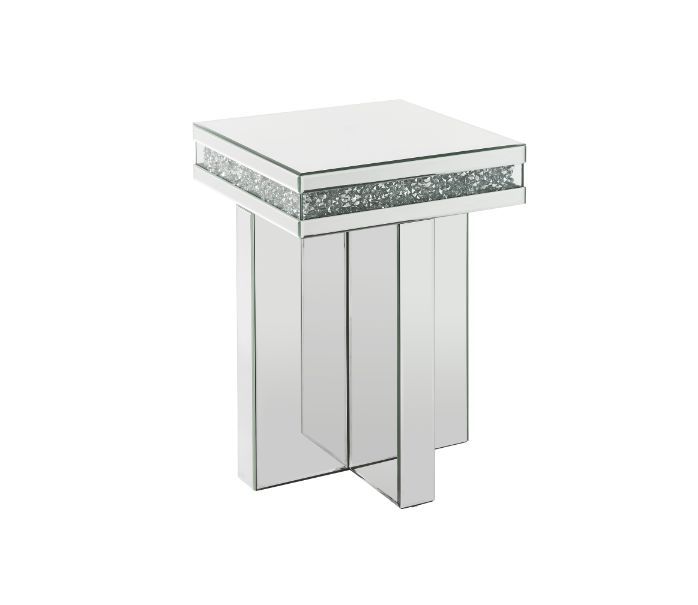Noralie - 24"H End Table - Mirrored & Faux Diamonds - R&R Furniture Gallery (Fountain Valley, CA)