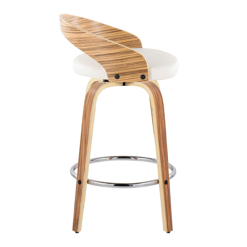 Grotto - Mid Century Modern Fixed Height Counter Stool With Swivel With Round Footrest (Set of 2) - R&R Furniture Gallery (Fountain Valley, CA)