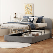 Upholstered Platform Bed With Hydraulic Storage System - R&R Furniture Gallery (Fountain Valley, CA)