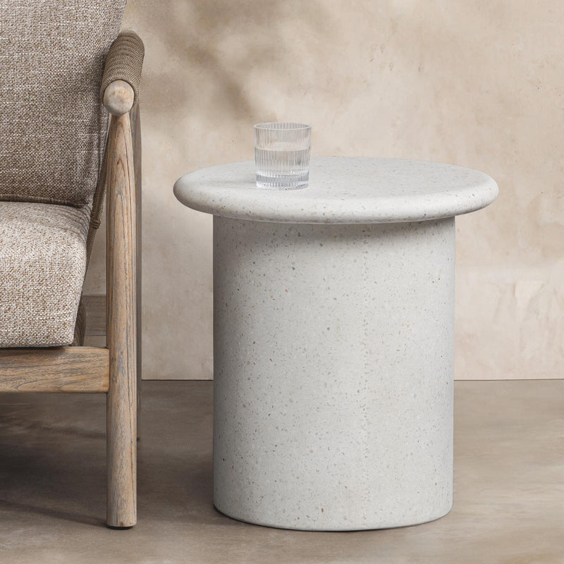 Nysa - Outdoor Round End Table - R&R Furniture Gallery (Fountain Valley, CA)