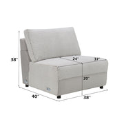 Tarrance - Modular Armless Chair - Gray - R&R Furniture Gallery (Fountain Valley, CA)