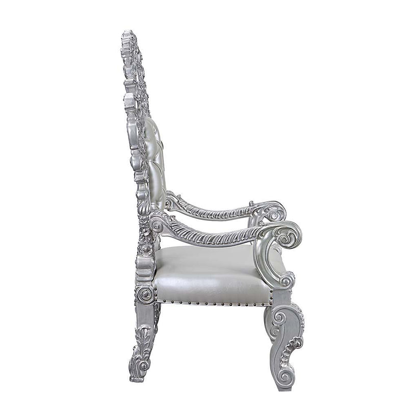 Valkyrie - Arm Chair (Set of 2) - Synthetic Leather & Antique Platinum - R&R Furniture Gallery (Fountain Valley, CA)