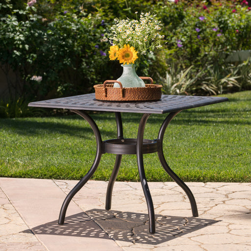 Enchantia - Outdoor Square Dining Table With Weave Tabletop And Flared Legs - Copper - R&R Furniture Gallery (Fountain Valley, CA)