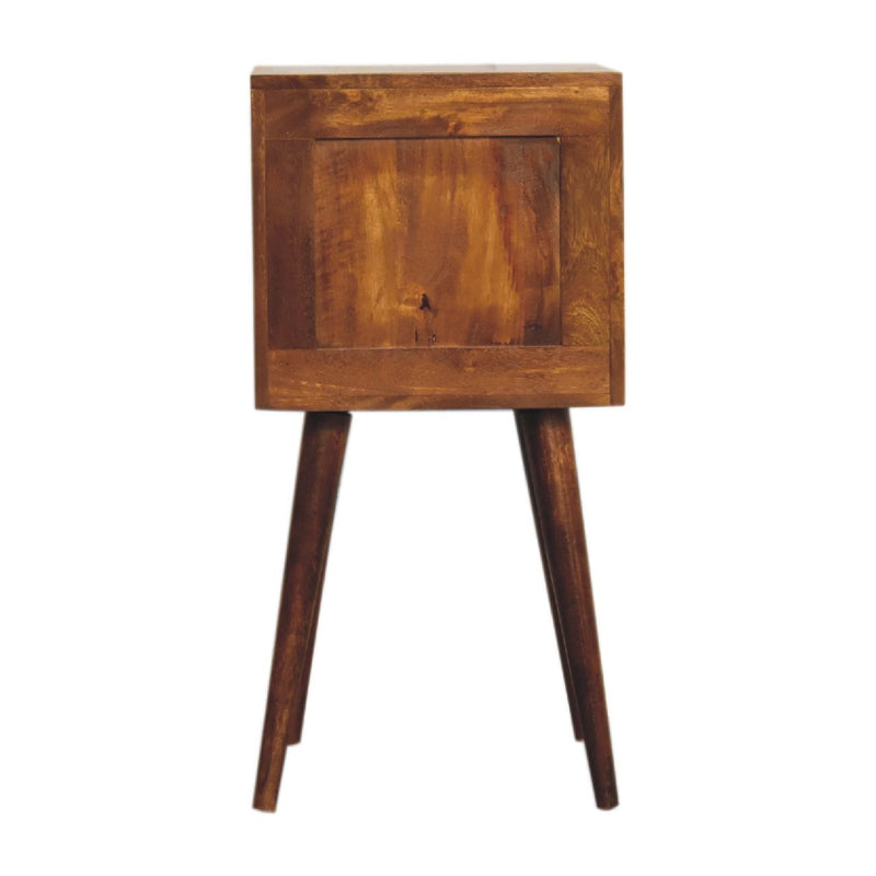 Mini Cube Carved 2 Drawer Nightstand - R&R Furniture Gallery (Fountain Valley, CA)