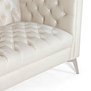 Contemporary Noble House 3-seater sofa with button tufting, stationary design, and plush upholstered seating in a modern living room setting.
