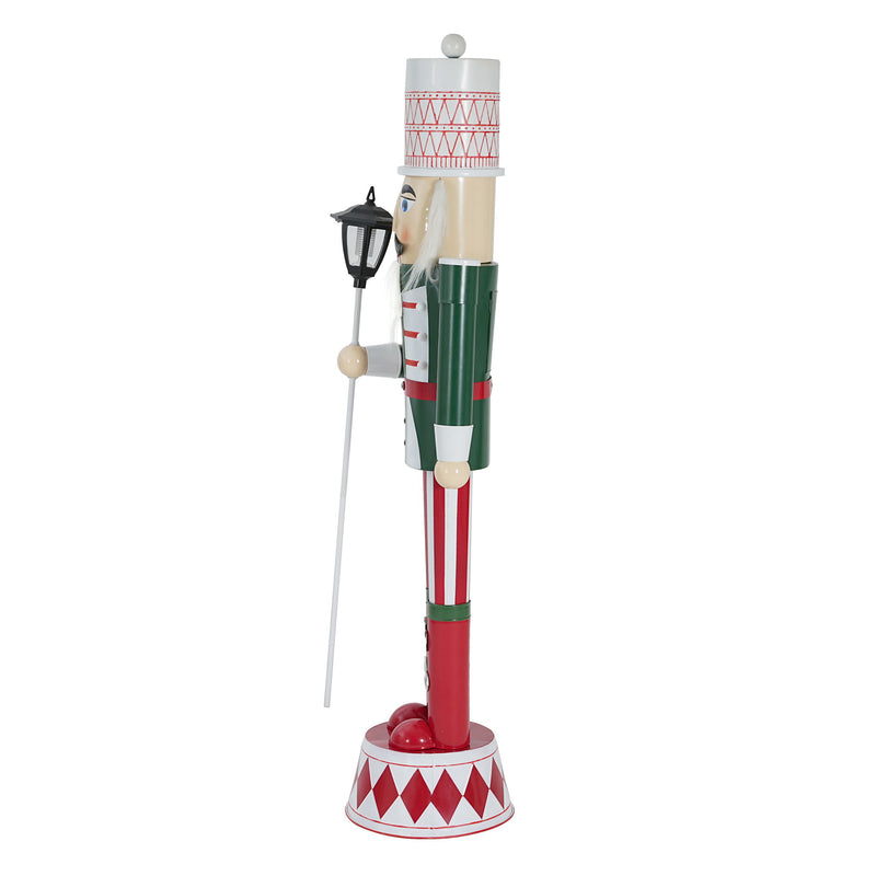 Noble House classic nutcracker Christmas decor in green, red, and white with durable construction, perfect for holiday decoration.