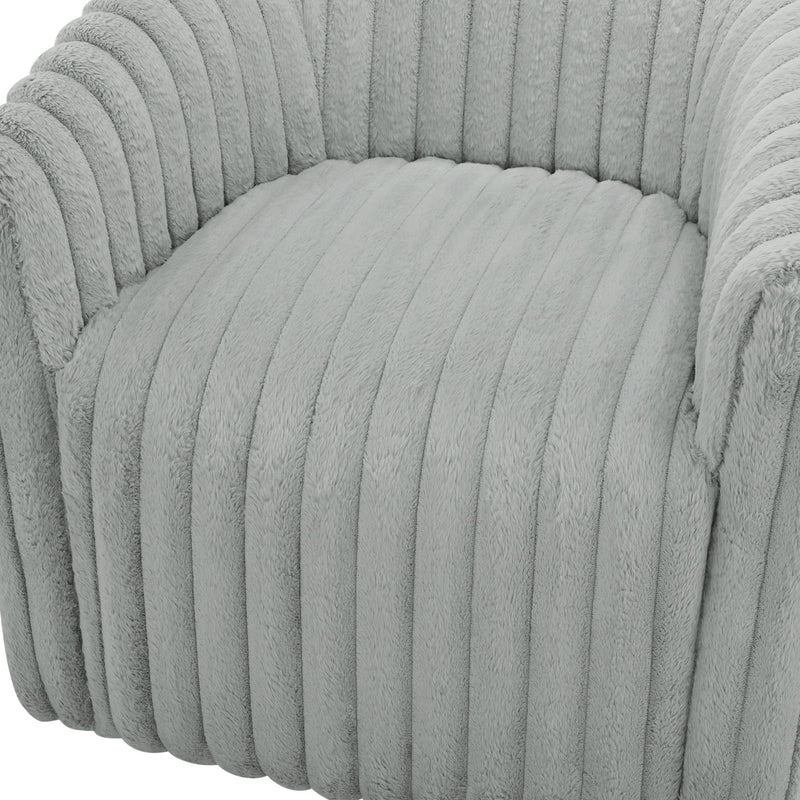 Alexa - Barrel Swivel Chair - Gray - R&R Furniture Gallery (Fountain Valley, CA)