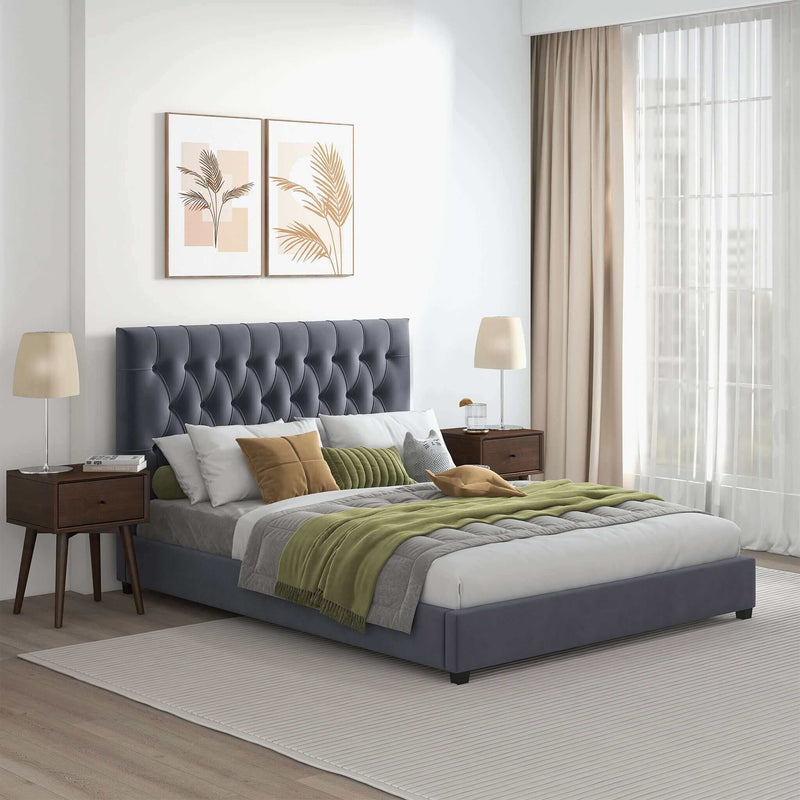 Donald - Mid-Century Modern Upholstered Platform Bed - R&R Furniture Gallery (Fountain Valley, CA)