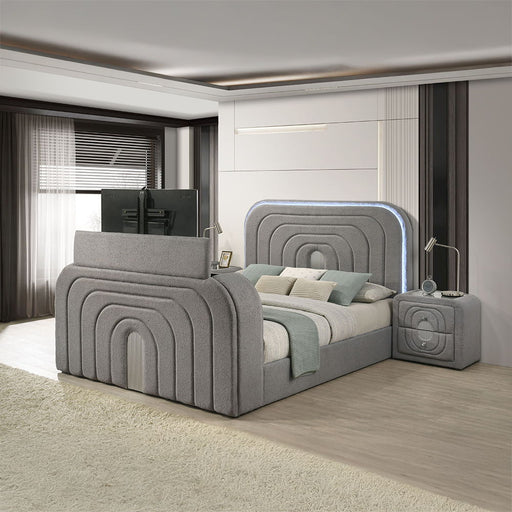 Shelyn - Bed With Led, TV Stand, Fireplace & Bluetooth - R&R Furniture Gallery (Fountain Valley, CA)