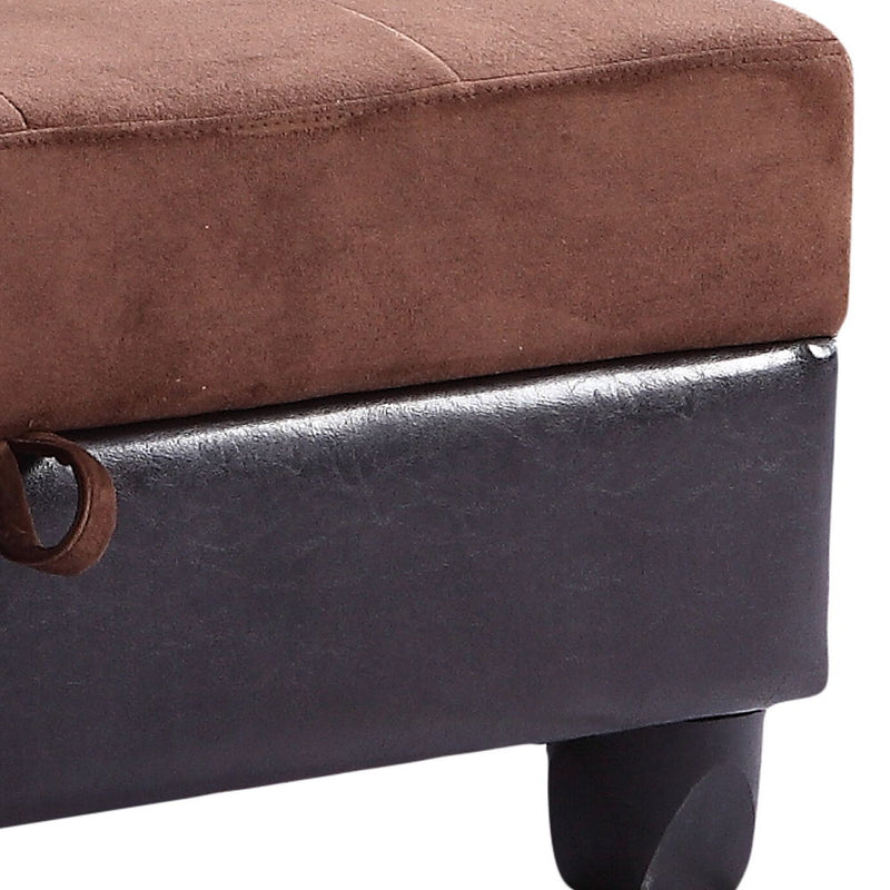 Contemporary upholstered storage ottoman by Glory Furniture with a sleek, padded design and hidden storage compartment.