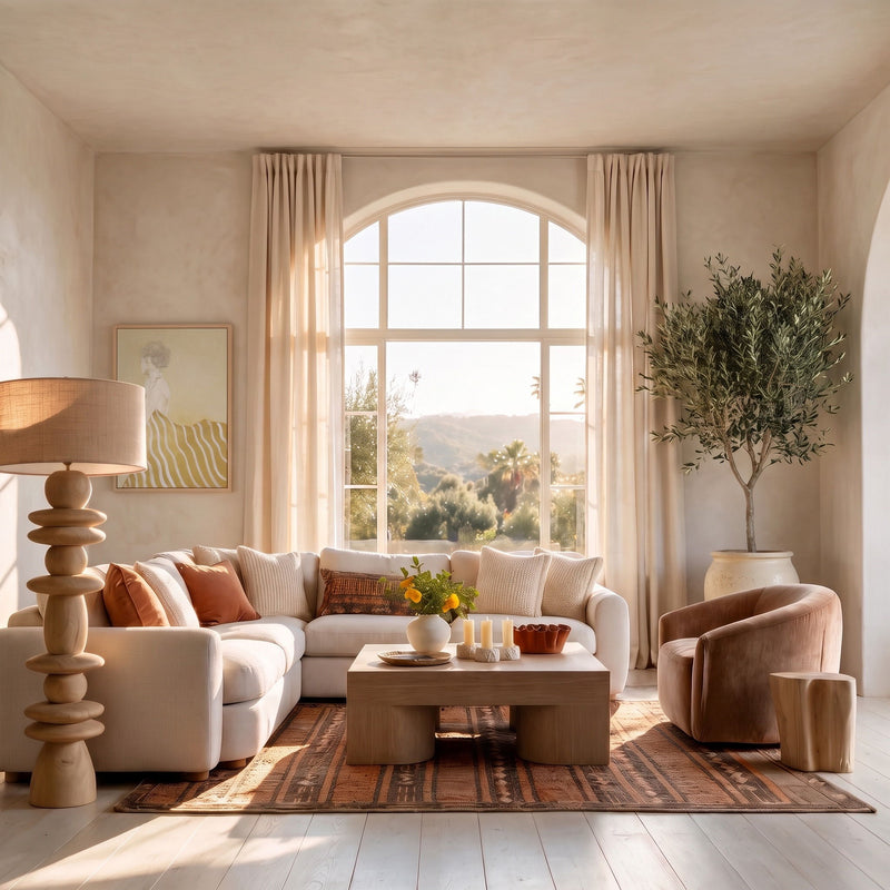 Araceli - L-Shape Sectional - Topanga Oat And Light Brown