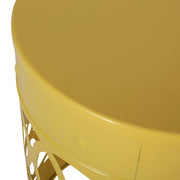 Noble House outdoor metal side table with S/2 end table design, featuring a durable, stylish metal surface suitable for outdoor use.