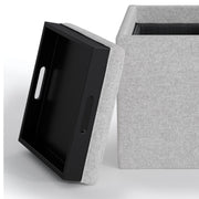 Rockwood - Upholstered Cube Storage Ottoman With Tray - R&R Furniture Gallery (Fountain Valley, CA)