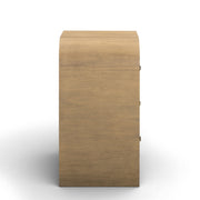 TOV Furniture Hump bedside chest with wood finish, two drawers, and sleek modern design for bedroom storage.