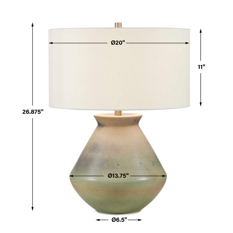 Natrone - Table Lamp - Brown,Gray,Green