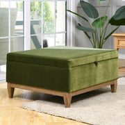 Knox - Square Storage Cocktail Ottoman - Olive Green - R&R Furniture Gallery (Fountain Valley, CA)