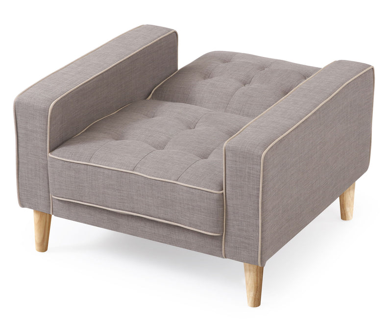 Vibrant contemporary Glory Furniture futon chair bed in bright upholstery, showcasing its compact design and versatile usage.