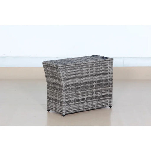 Gray mix Shick outdoor side table by LSI Patio Furniture showing a modern, compact design suitable for outdoor use.