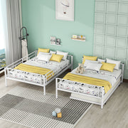 DreamHaus steel construction bunk bed with sturdy frame and twin beds, ideal for space-saving sleep solutions.