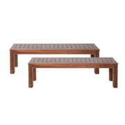 Acacia Wood Outdoor Bench With Beautiful Slat Paneling - Dark Brown - R&R Furniture Gallery (Fountain Valley, CA)
