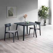 Real - Side Chair (Set of 2) - Gray Linen & Black - R&R Furniture Gallery (Fountain Valley, CA)