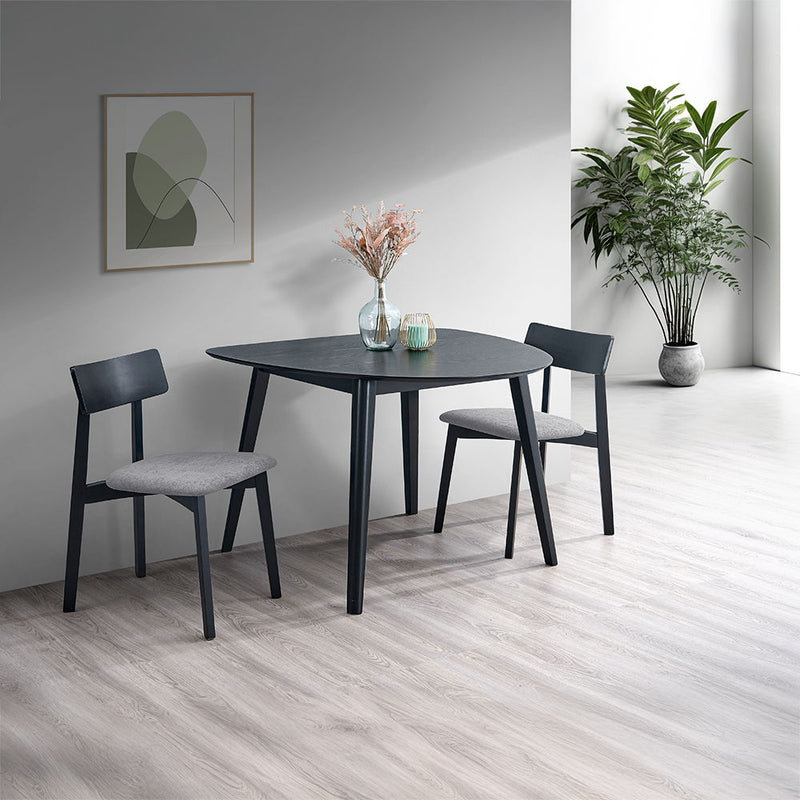 Real - Side Chair (Set of 2) - Gray Linen & Black - R&R Furniture Gallery (Fountain Valley, CA)