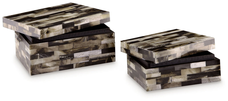 Ellford - Box Set (Set of 2) - Black / Brown / Cream - R&R Furniture Gallery (Fountain Valley, CA)