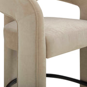TOV Furniture Malone counter height stool with wooden legs and upholstered seat, suitable for kitchen or bar area.