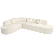 Extra Large Sectional Sofa Soft Fabric Upholstery, Elegant Curved Design With 3 Round Cushions, High - Resilience Foam For Ultimate Comfort - Beige - R&R Furniture Gallery (Fountain Valley, CA)