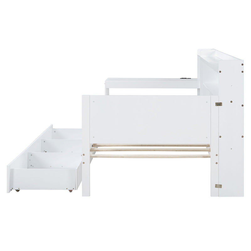 Daybed With 3 Drawers USB Ports And Desk - R&R Furniture Gallery (Fountain Valley, CA)