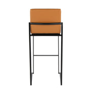 Lumi Source Fuji contemporary high back barstool with elegant design, showcasing sleek wood and metal construction in a modern setting.
