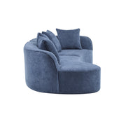 Noble House elegant curved sectional sofa with plush foam cushions, stationary design, and stylish upholstery.