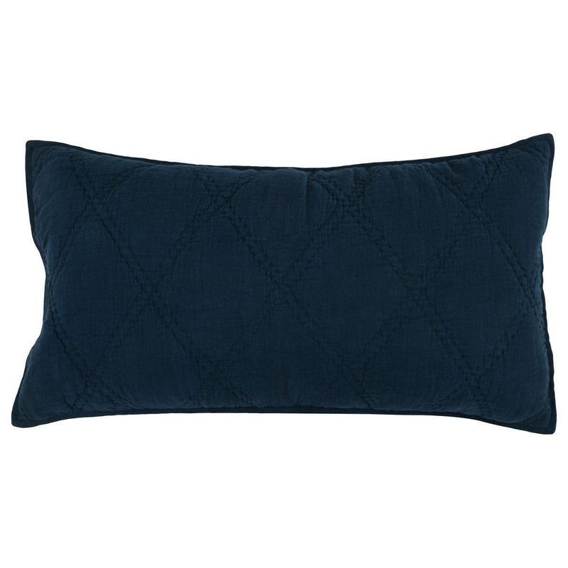 Caleb - Hand Stitched King Quilt - Midnight Blue