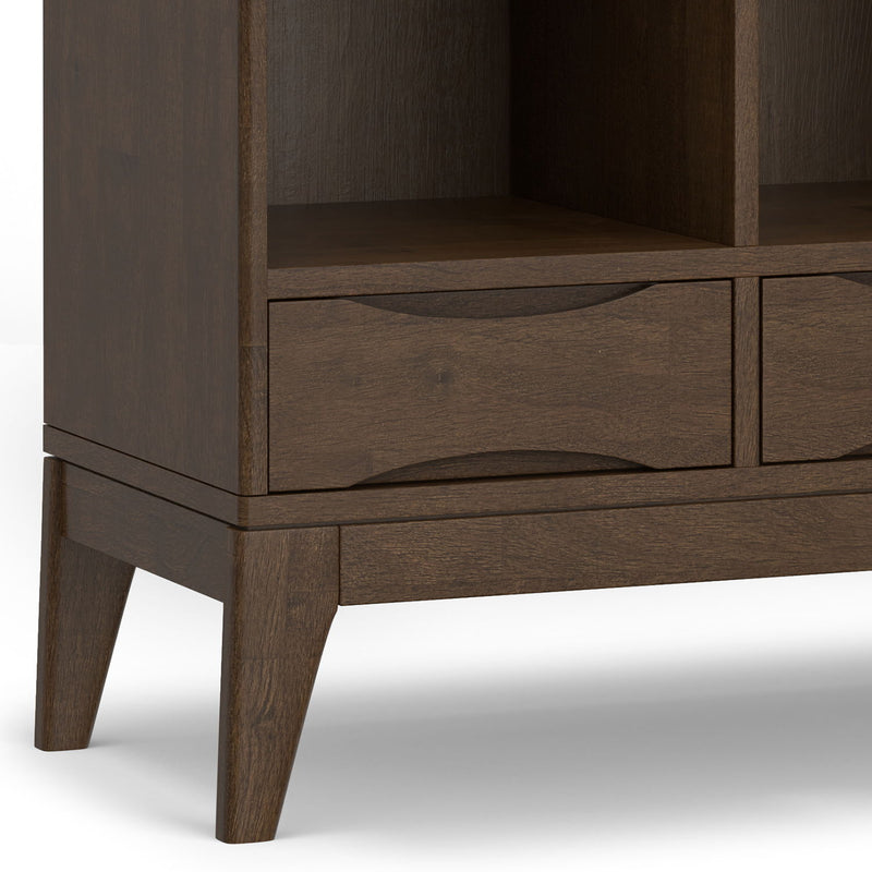 Harper - Low 6 Cube Storage With Drawers - Walnut Brown - R&R Furniture Gallery (Fountain Valley, CA)