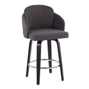 Set of two Lumi Source Dahlia contemporary counter stools with round footrests and sleek modern design.